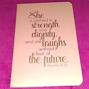 Christian Prayer Bible Verse Proverbs 31:25 Travel Size Notebook Prayer Journal